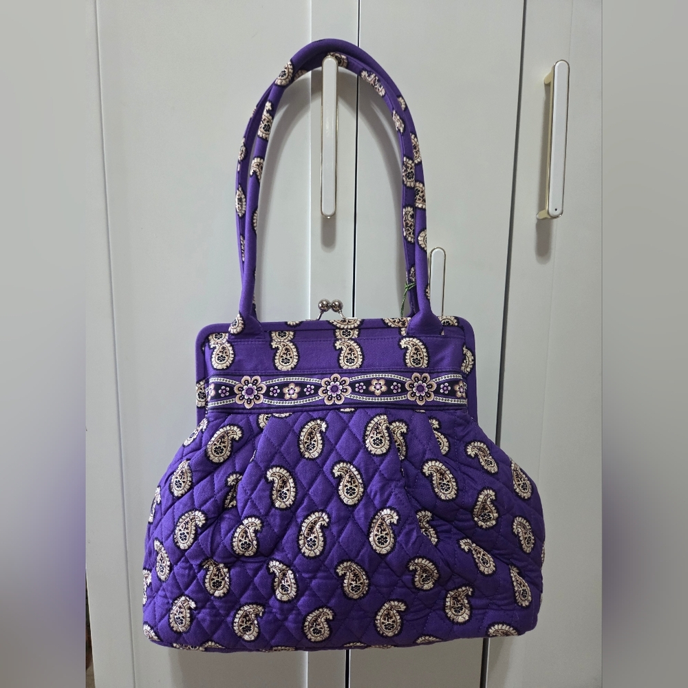 Vera Bradley Alice Simply Violet Kisslock Shoulder Bag NWT - Picture 3 of 14
